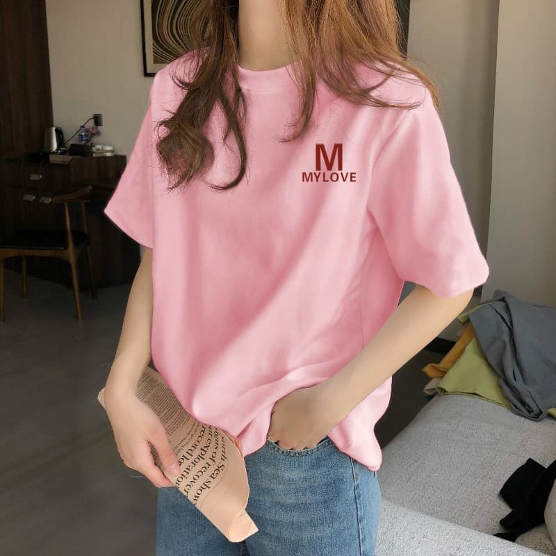 21 순면 210 그램 반팔 티셔츠 여성 루즈핏 빅 사이즈 프린트 상세 이미지 2