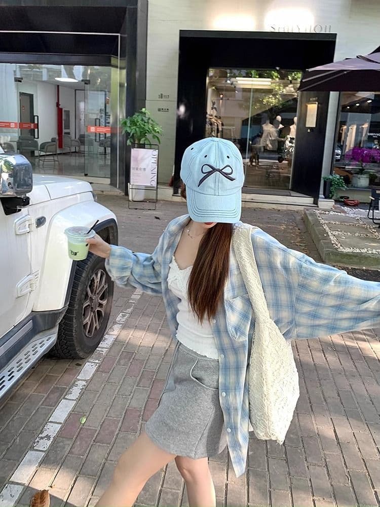 셔츠 새로운 체크무늬 자외선 차단 후드 재킷 이른 가을 긴팔 맨위 상세 이미지 24