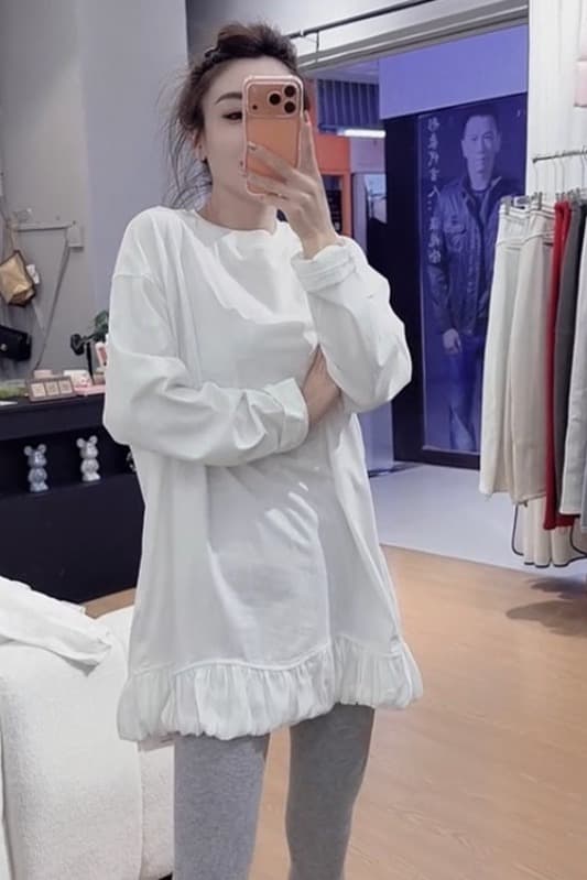 양모 플리스 2026 봄 새로운 다용도 루즈핏 패션 캐주얼 라운드 넥 중간 길이 맨위 이미지 6