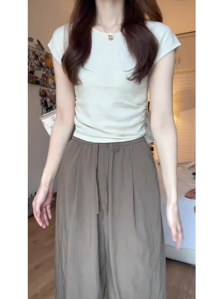 40 순면 210 그램 92 면 8 암모니아 Lun 반팔 티셔츠 여성 몸매 가꾸기 맨위 상세 이미지 5