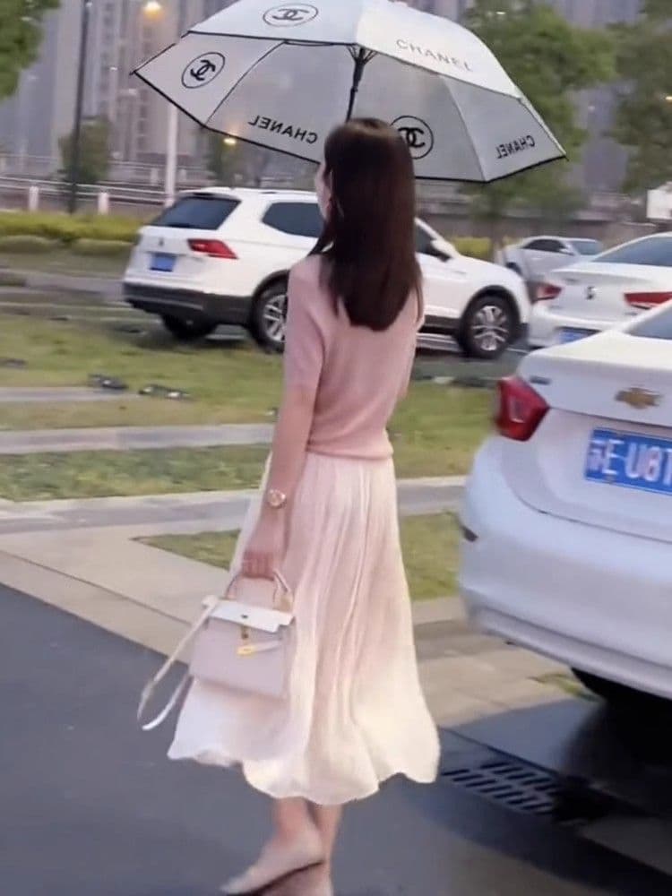 원본 것 구슬 빛 품격 Tulle 한 마디 반신 스커트 봄 여름 여자 중간 롱 코트 얇은 스타일 도루 가을 센스 우아한 상세 이미지 5