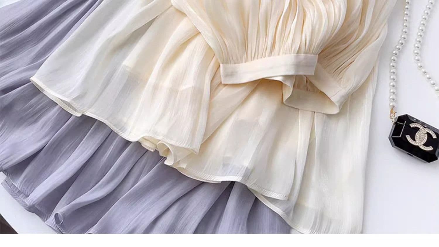 원본 것 구슬 빛 품격 Tulle 한 마디 반신 스커트 봄 여름 여자 중간 롱 코트 얇은 스타일 도루 가을 센스 우아한 상세 이미지 10