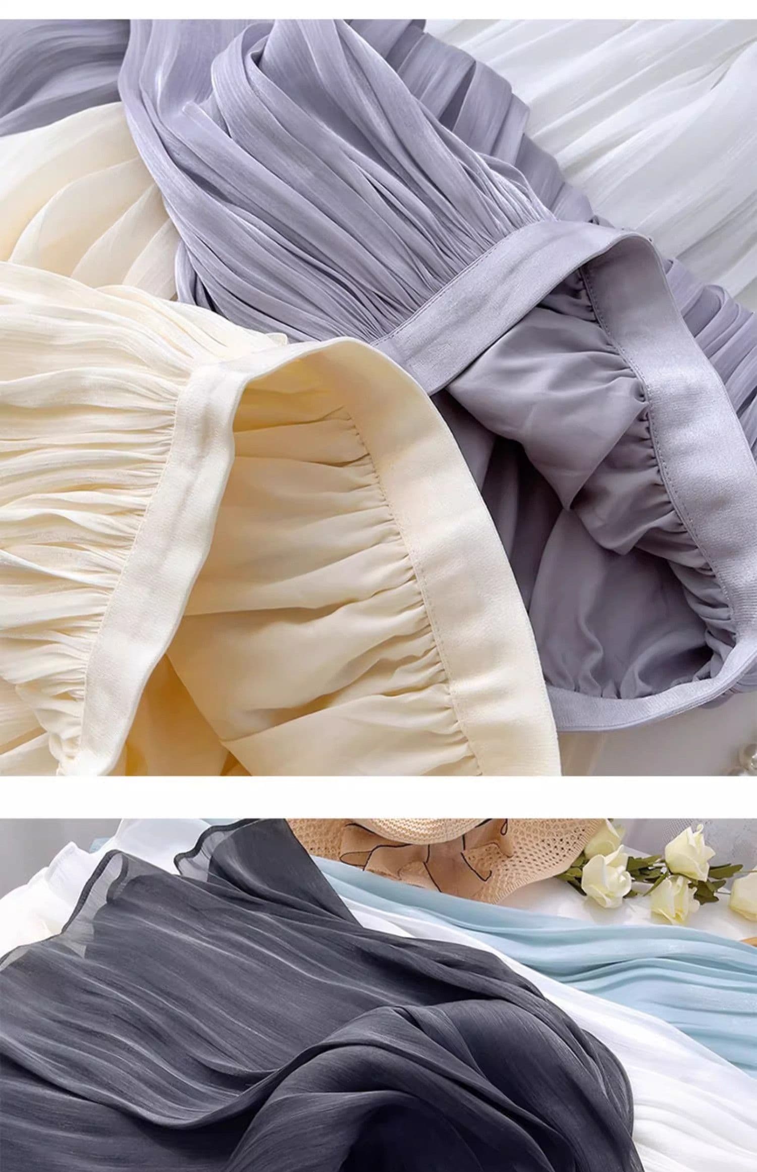 원본 것 구슬 빛 품격 Tulle 한 마디 반신 스커트 봄 여름 여자 중간 롱 코트 얇은 스타일 도루 가을 센스 우아한 상세 이미지 11