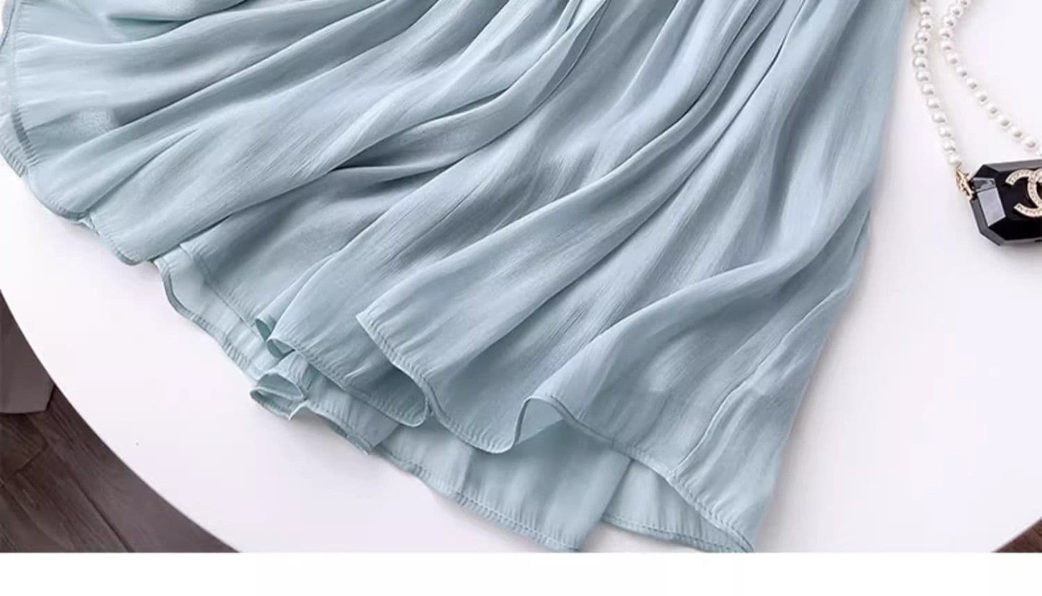 원본 것 구슬 빛 품격 Tulle 한 마디 반신 스커트 봄 여름 여자 중간 롱 코트 얇은 스타일 도루 가을 센스 우아한 상세 이미지 16