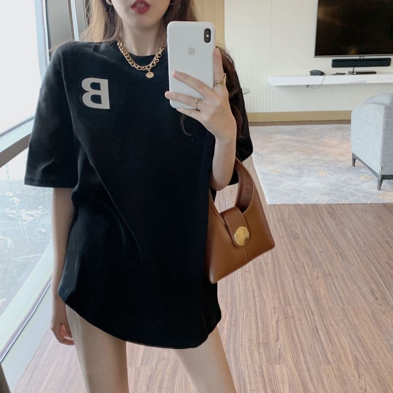 여름 새로운 한국 스타일 루즈핏 반팔 티셔츠 여성 3d 3 차원 범프 반사 프린트 여성 의류 맨위 상세 이미지 16