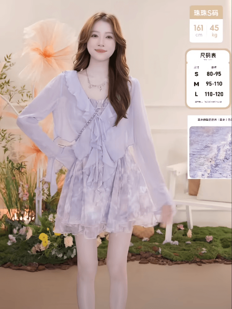 순수한 욕망 바람 프릴 쉬폰 자외선 차단 의류 여성 여름 경기 치마 외부 가져 가라. 작은 숄 얇은 카디건 코트 쇼트 스타일 블라우스 상세 이미지 6