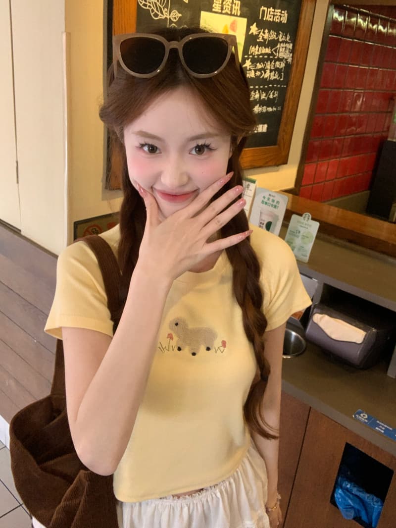 있음 선적 순면 40 210 그램 92 면 8 암모니아 Lun 작은 대중 쇼트 스타일 반팔 이미지 3