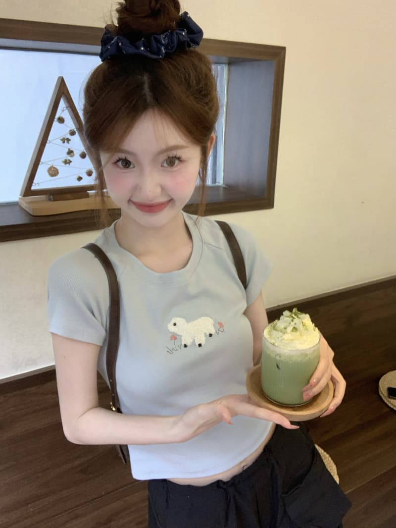 있음 선적 순면 40 210 그램 92 면 8 암모니아 Lun 작은 대중 쇼트 스타일 반팔 상세 이미지 6