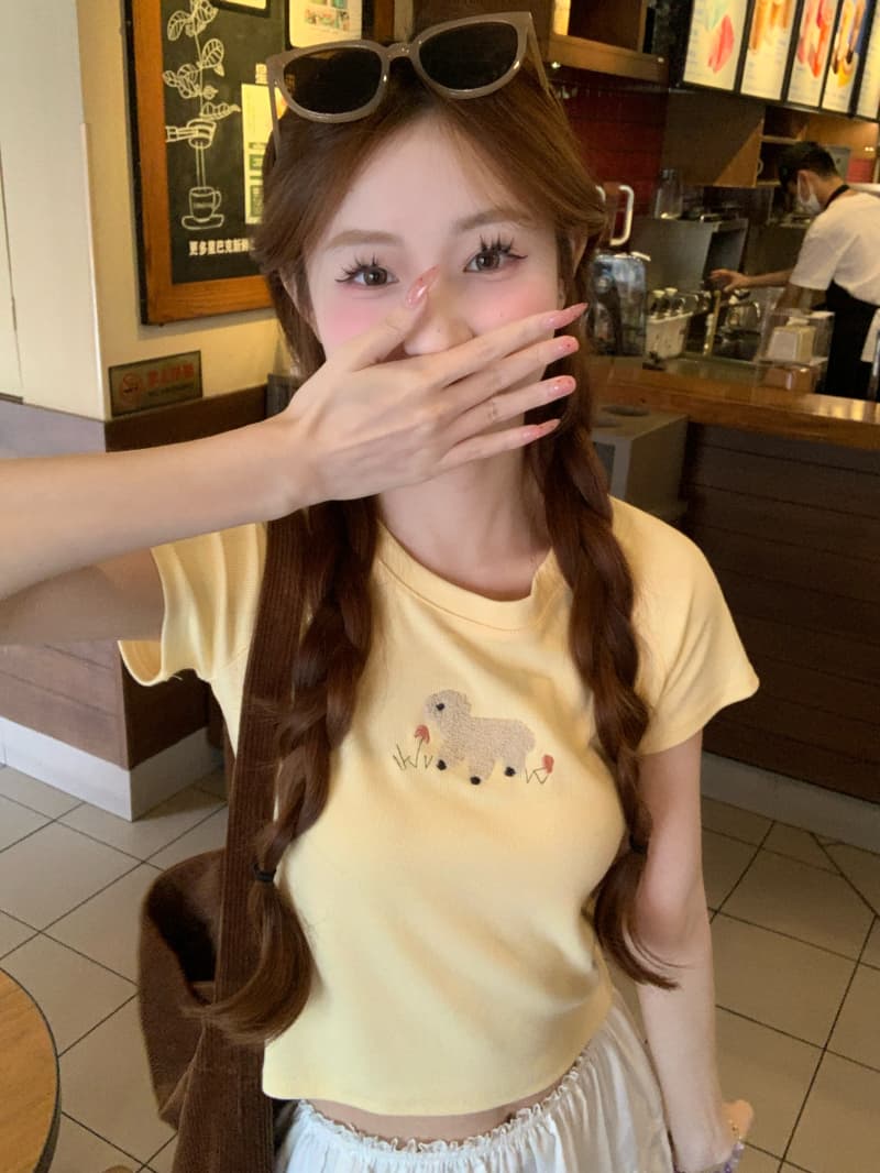 있음 선적 순면 40 210 그램 92 면 8 암모니아 Lun 작은 대중 쇼트 스타일 반팔 상세 이미지 16