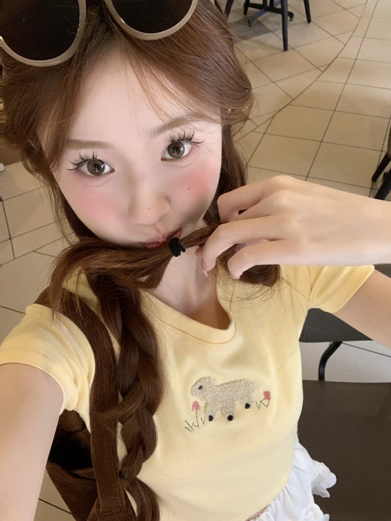 있음 선적 순면 40 210 그램 92 면 8 암모니아 Lun 작은 대중 쇼트 스타일 반팔 상세 이미지 17