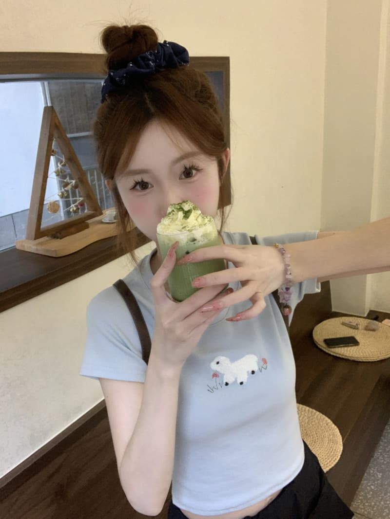 있음 선적 순면 40 210 그램 92 면 8 암모니아 Lun 작은 대중 쇼트 스타일 반팔 상세 이미지 24
