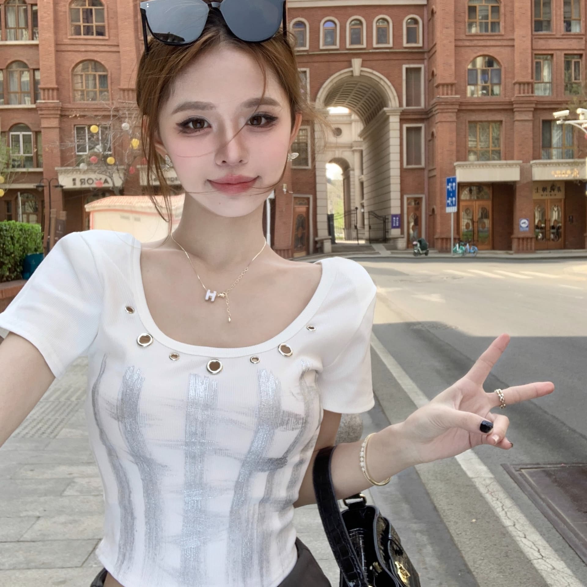 있음 선적 모달 원단 260 그램 핫걸 쇼트 스타일 맨위 이미지 5