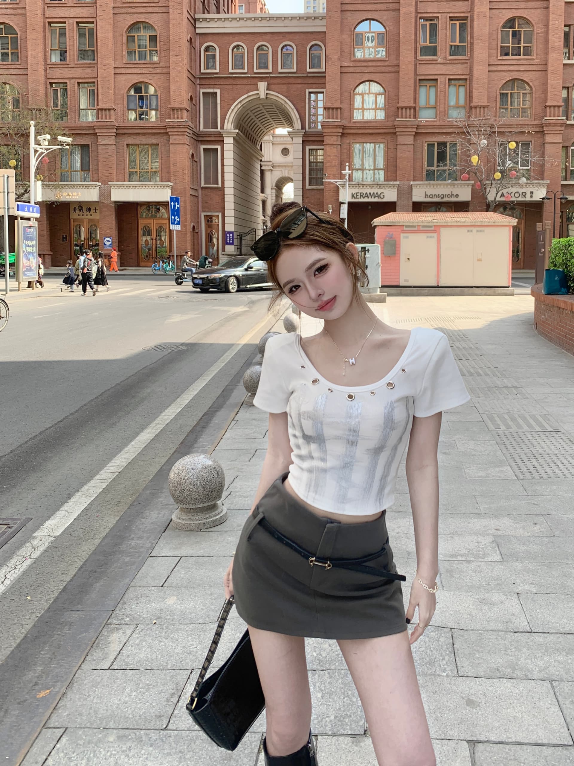 있음 선적 모달 원단 260 그램 핫걸 쇼트 스타일 맨위 상세 이미지 5
