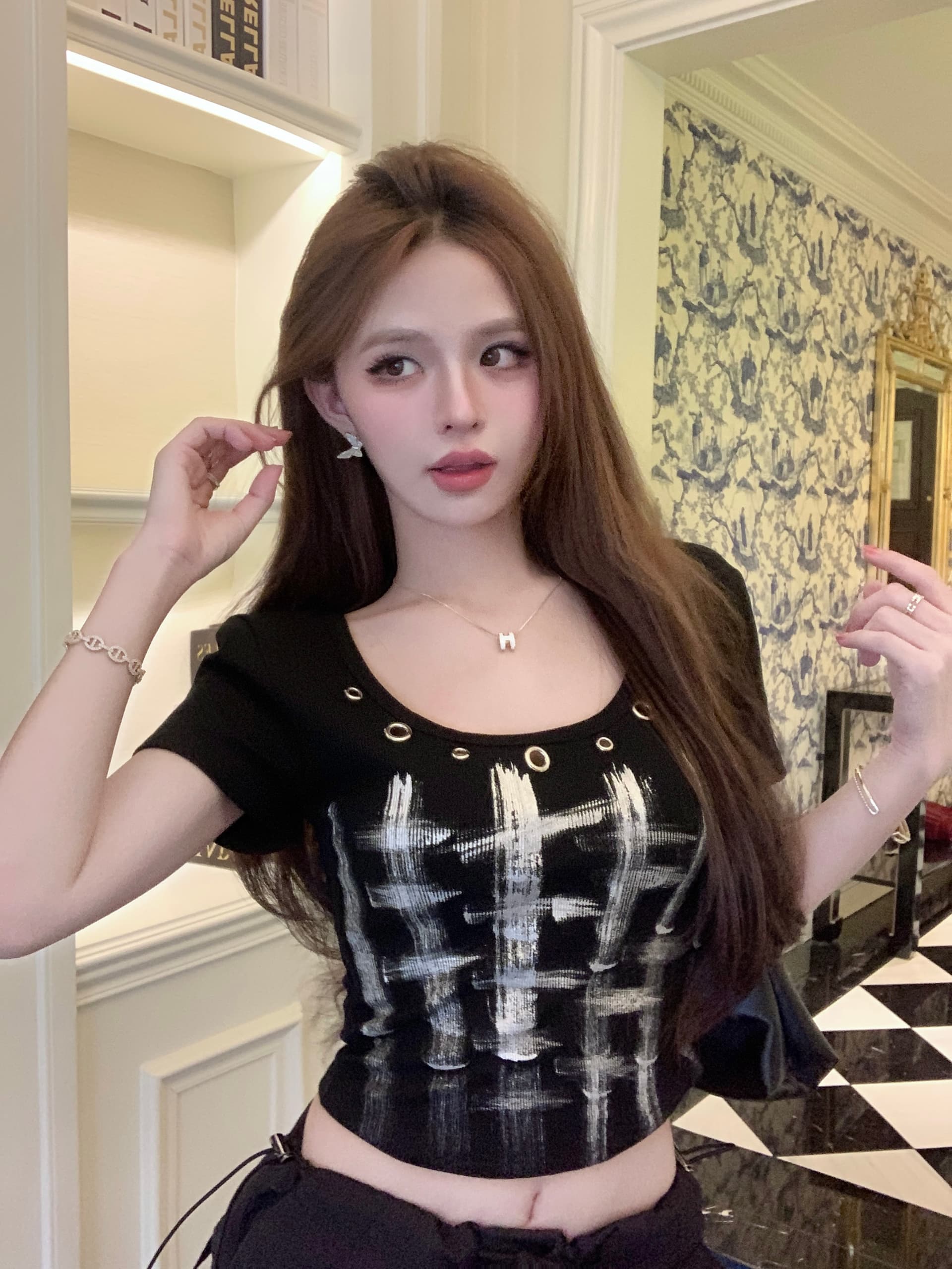 있음 선적 모달 원단 260 그램 핫걸 쇼트 스타일 맨위 상세 이미지 19