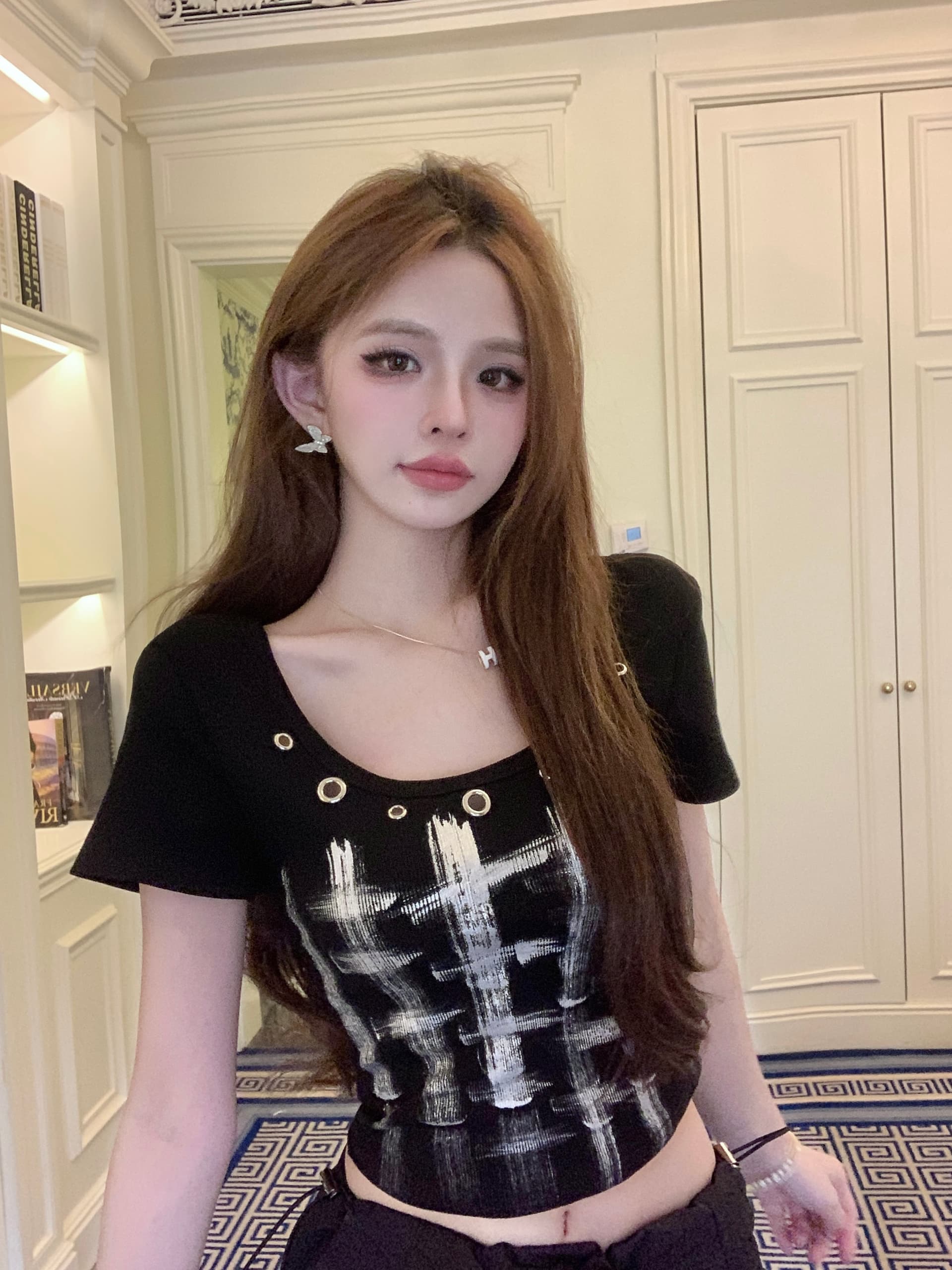있음 선적 모달 원단 260 그램 핫걸 쇼트 스타일 맨위 상세 이미지 20