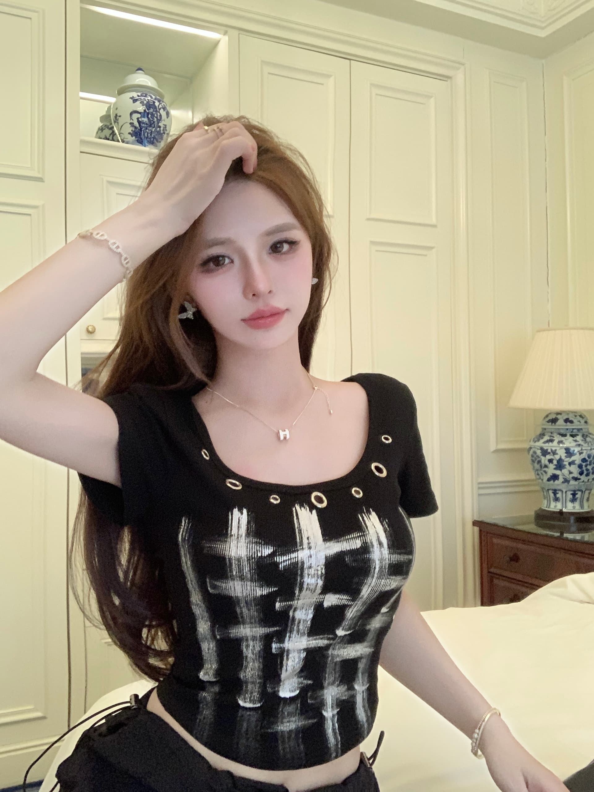 있음 선적 모달 원단 260 그램 핫걸 쇼트 스타일 맨위 상세 이미지 21