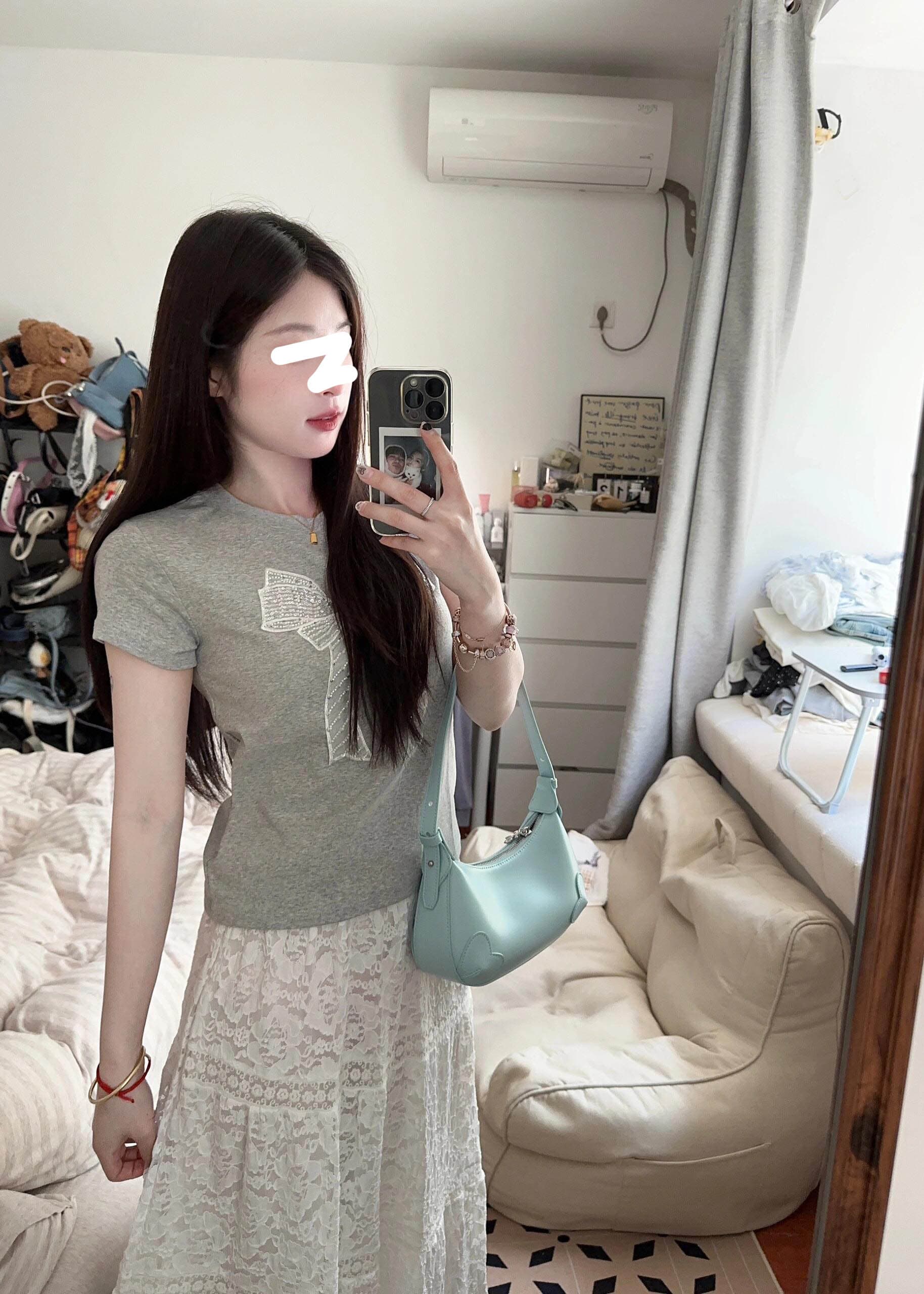 있음 선적 모달 원단 260 그램 나비 매듭 반팔 티셔츠 이미지 3