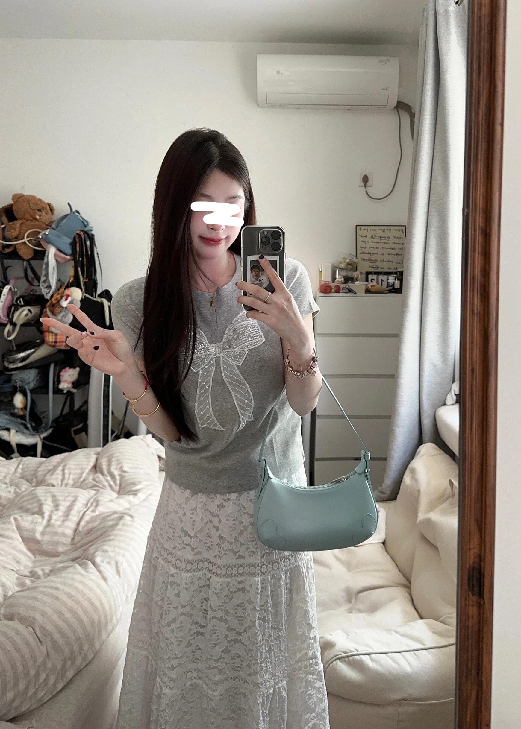 있음 선적 모달 원단 260 그램 나비 매듭 반팔 티셔츠 상세 이미지 2