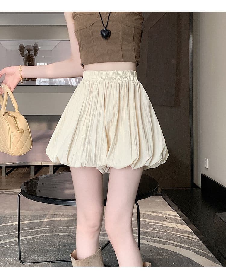 넓은 다리 꽃밭 허리밴드 바지 슬림해 보이는 루즈핏 호박 바지 배기 바지 반바지 한 싱글 대외 무역 국경 간 폭발 이미지 3