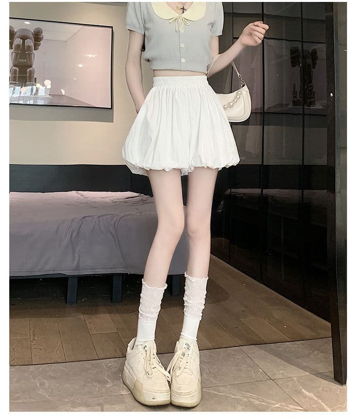 넓은 다리 꽃밭 허리밴드 바지 슬림해 보이는 루즈핏 호박 바지 배기 바지 반바지 한 싱글 대외 무역 국경 간 폭발 상세 이미지 13