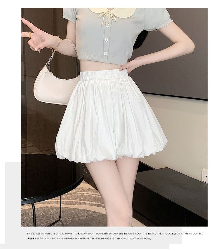 넓은 다리 꽃밭 허리밴드 바지 슬림해 보이는 루즈핏 호박 바지 배기 바지 반바지 한 싱글 대외 무역 국경 간 폭발 상세 이미지 14