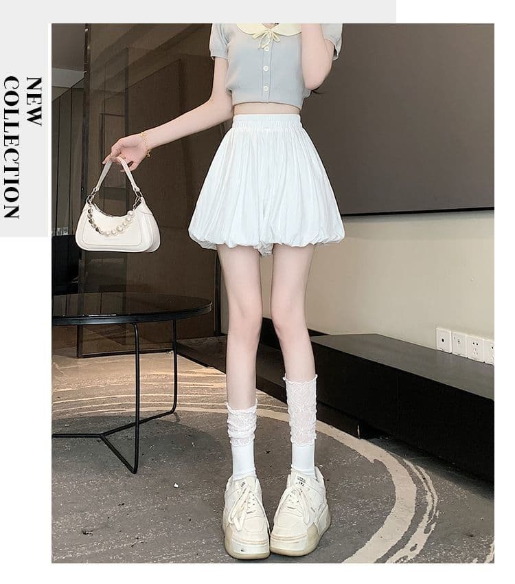 넓은 다리 꽃밭 허리밴드 바지 슬림해 보이는 루즈핏 호박 바지 배기 바지 반바지 한 싱글 대외 무역 국경 간 폭발 상세 이미지 15
