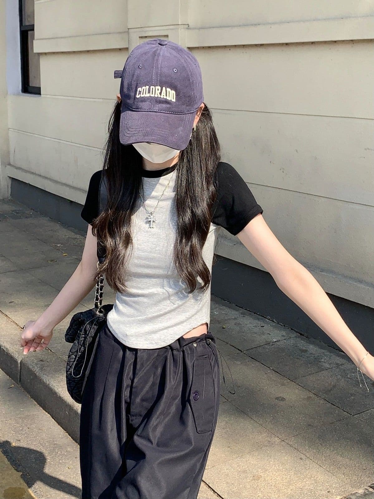 한국 스타일 삽입 어깨 소매 쇼트 스타일 티셔츠 여성 여름 몸매 가꾸기 불규칙 반팔 맨위 여성 상세 이미지 6