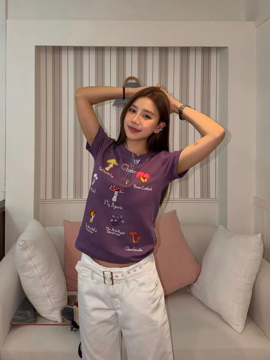 40 220 그램 빗질하다 92 면 8 암모니아 Lun 이후 패키지 칼라 몸매 가꾸기 슬림해 보이는 긍정적 인 어깨 반팔 티셔츠 여성 상세 이미지 9