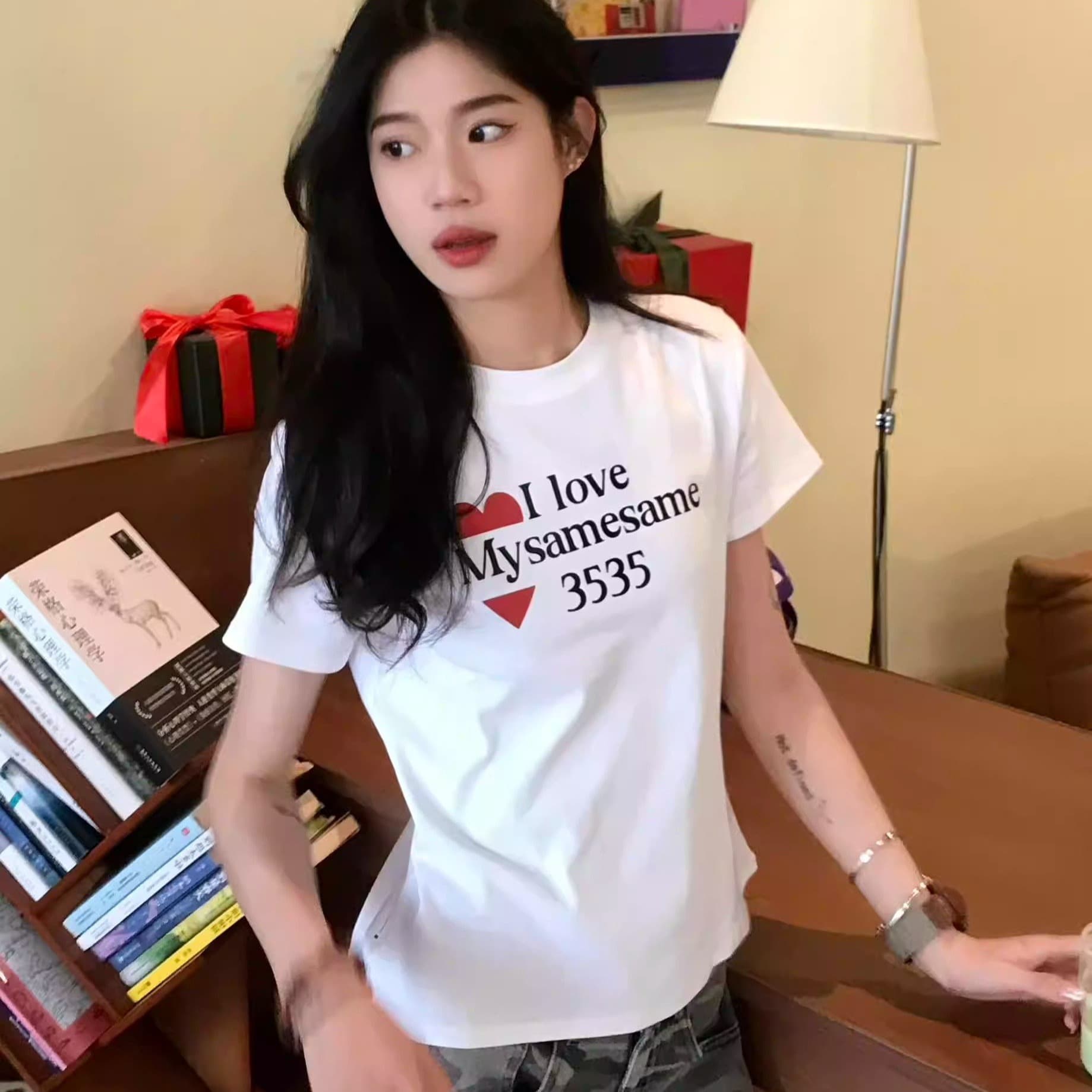 40 220 그램 빗질하다 92 면 8 암모니아 Lun 이후 패키지 칼라 몸매 가꾸기 슬림해 보이는 긍정적 인 어깨 반팔 티셔츠 여성