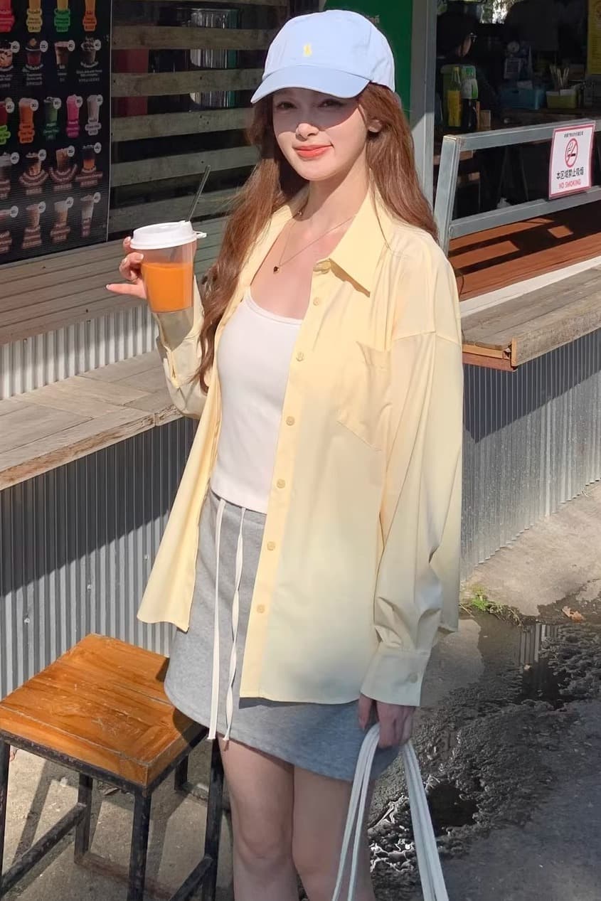 한 부서 고급 센스 새로운 스택 착용 격자 무늬 셔츠 여성 긴 소매 자외선 차단 느긋한 바람 외출용 편안함 다용도 셔츠 이미지 7