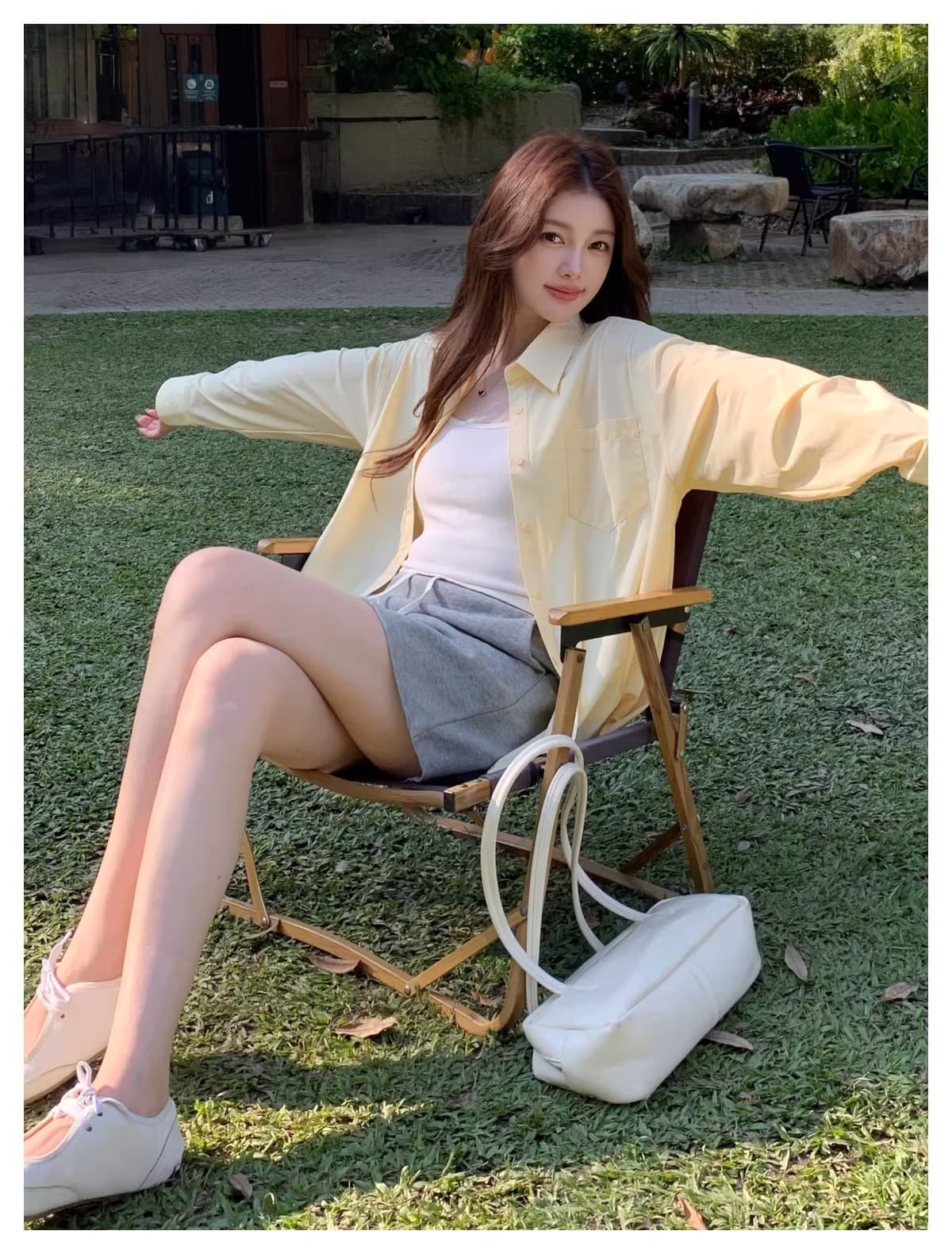 한 부서 고급 센스 새로운 스택 착용 격자 무늬 셔츠 여성 긴 소매 자외선 차단 느긋한 바람 외출용 편안함 다용도 셔츠 상세 이미지 4