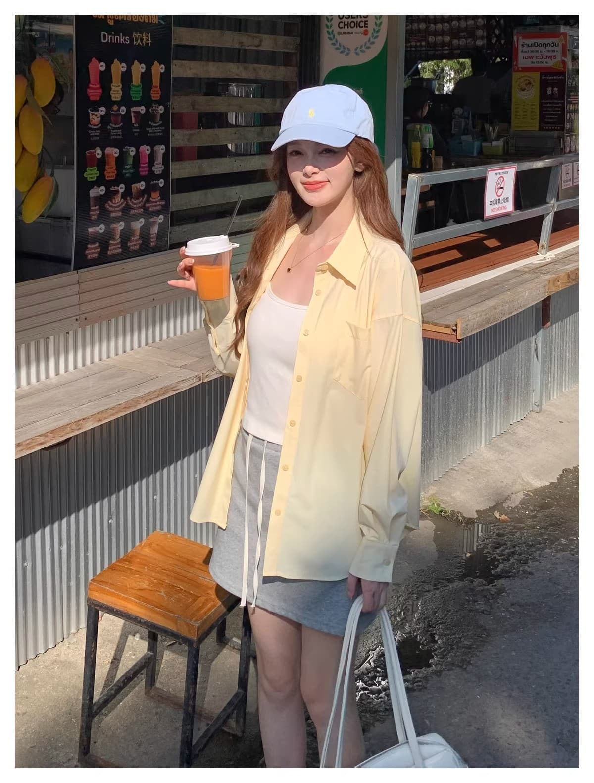 한 부서 고급 센스 새로운 스택 착용 격자 무늬 셔츠 여성 긴 소매 자외선 차단 느긋한 바람 외출용 편안함 다용도 셔츠 상세 이미지 7