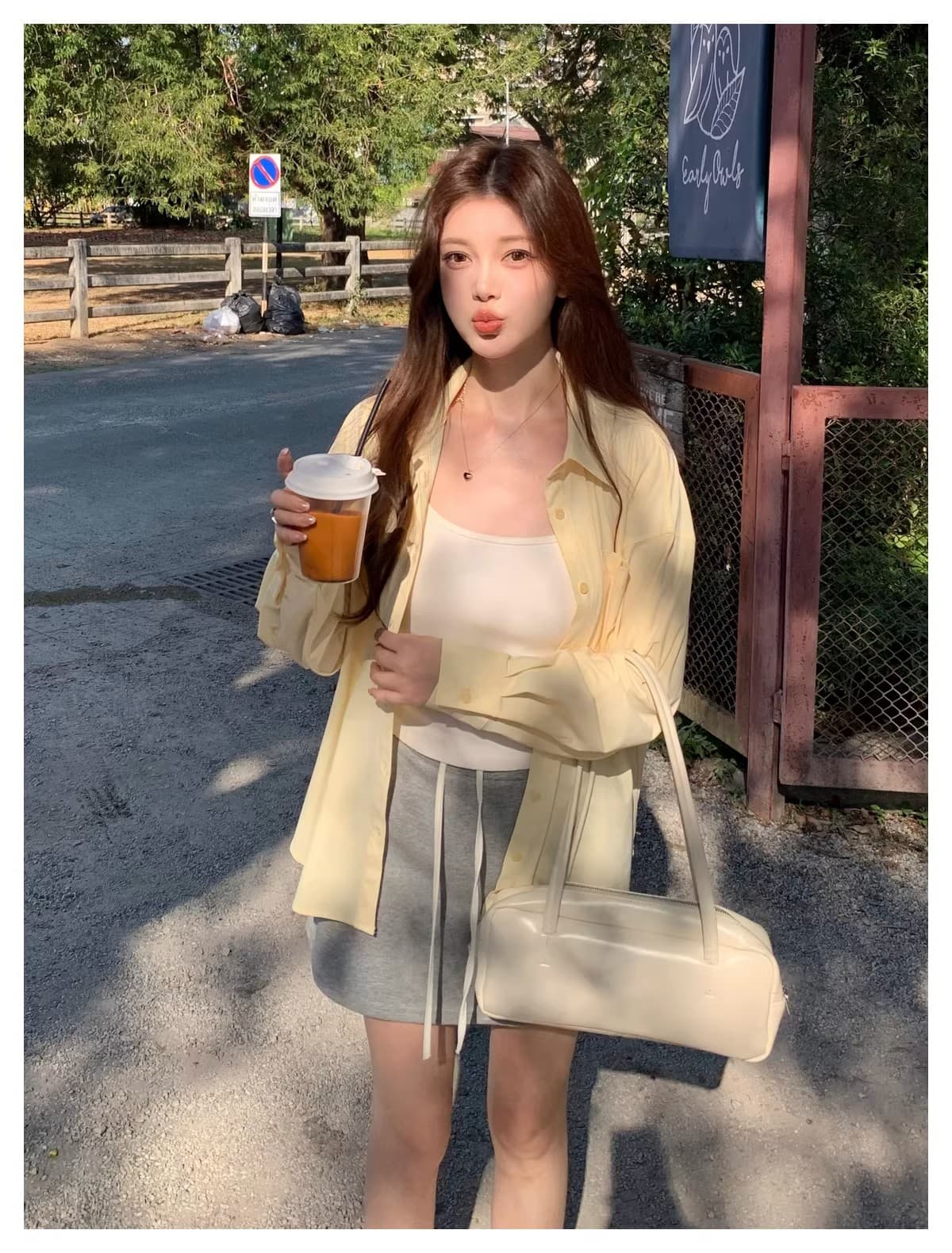한 부서 고급 센스 새로운 스택 착용 격자 무늬 셔츠 여성 긴 소매 자외선 차단 느긋한 바람 외출용 편안함 다용도 셔츠 상세 이미지 8
