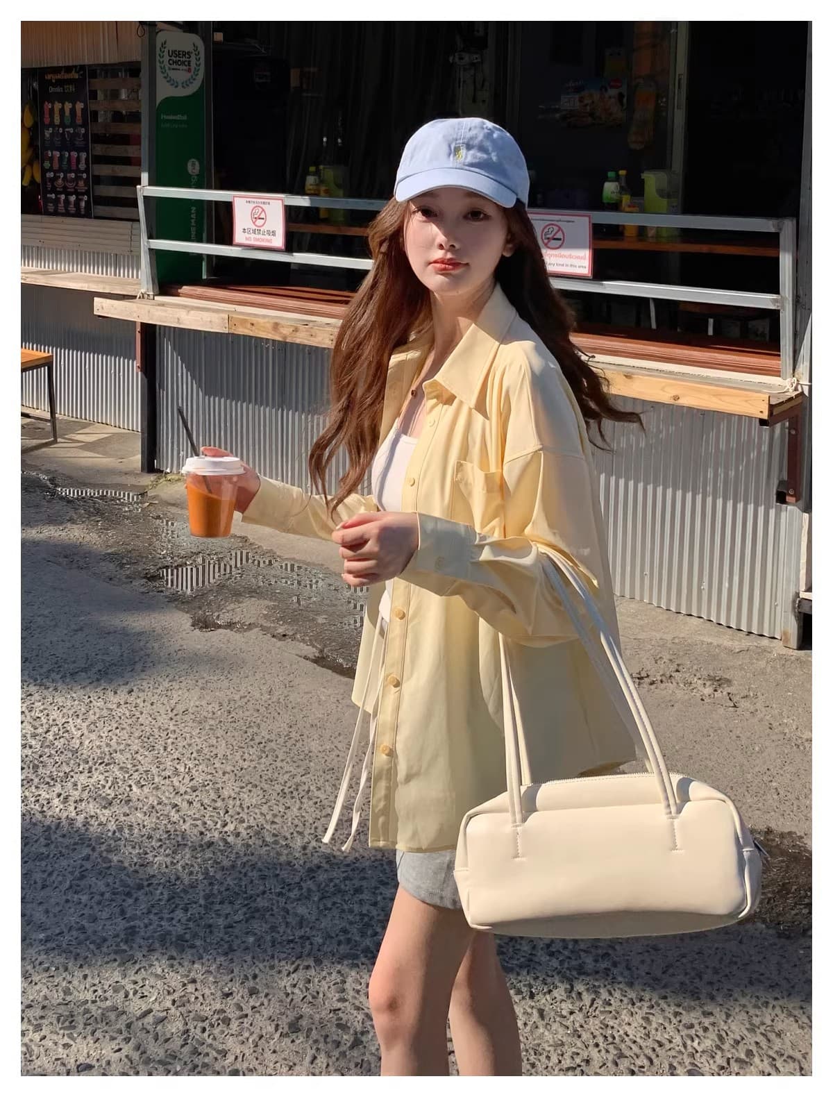 한 부서 고급 센스 새로운 스택 착용 격자 무늬 셔츠 여성 긴 소매 자외선 차단 느긋한 바람 외출용 편안함 다용도 셔츠 상세 이미지 9