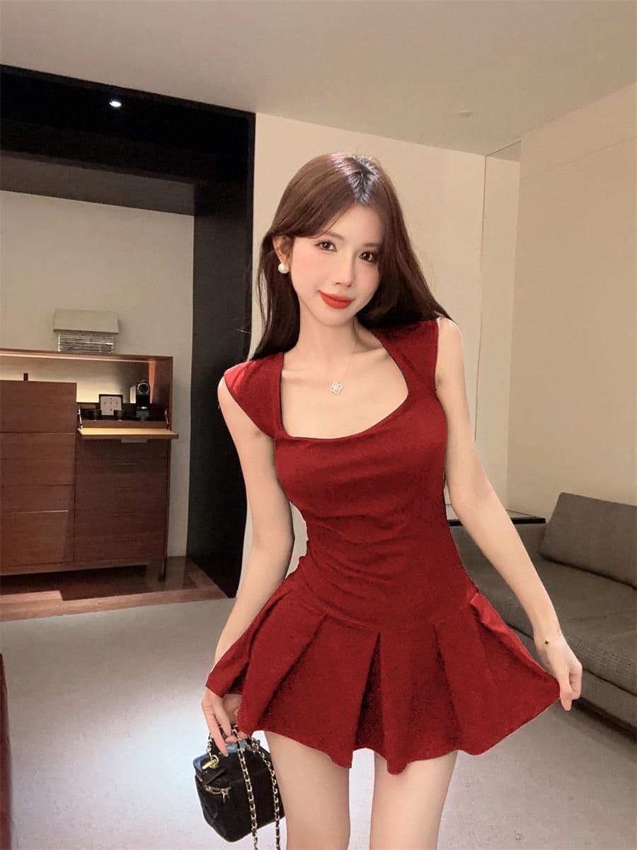 백리스 스트랩 순수한 욕망 품격 슬립 여성 드레스 여름 새로운 몸매 가꾸기 슬림해 보이는 작은 대중 디자인 센스 A라인 스커트 상세 이미지 4