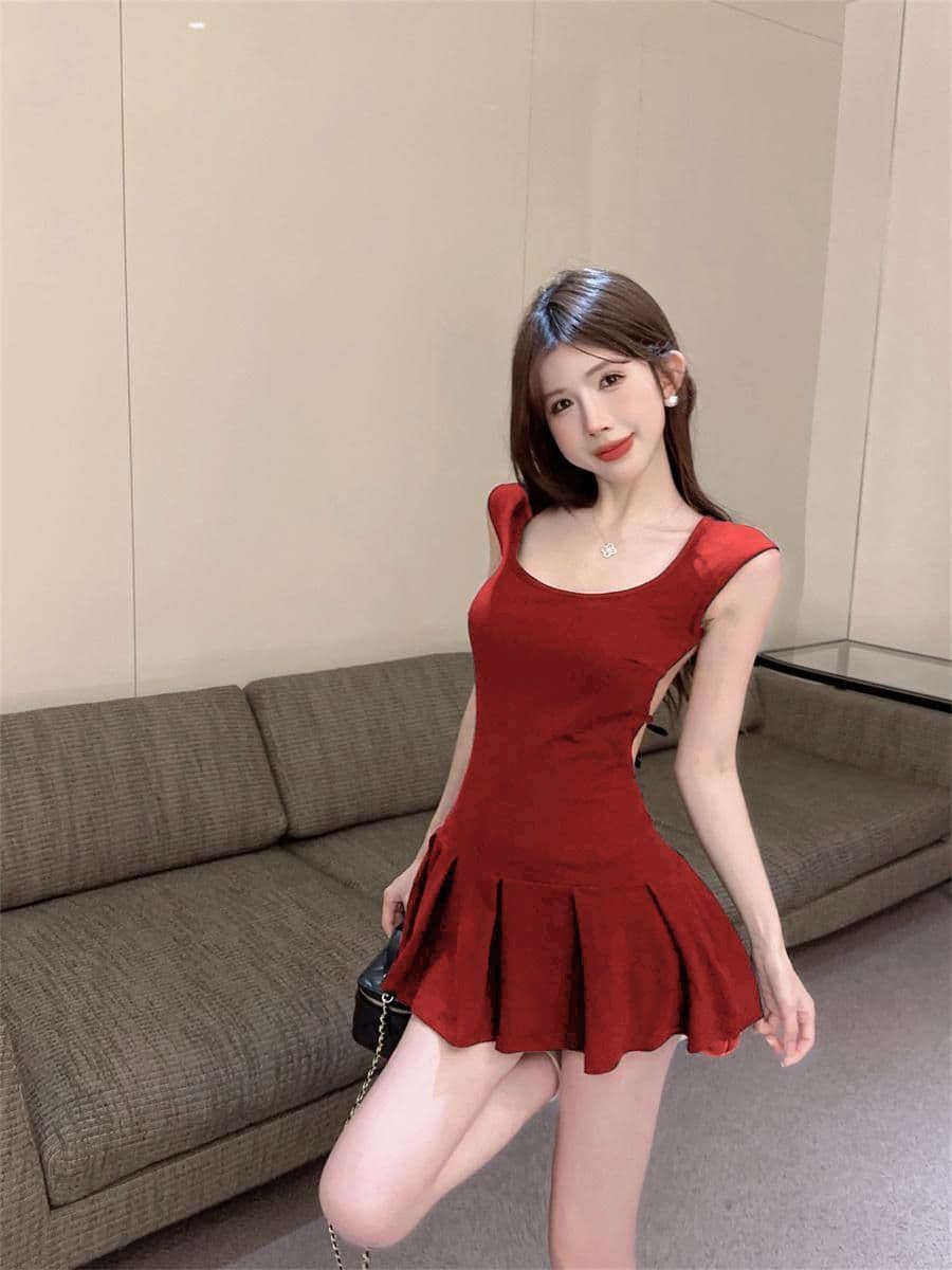 백리스 스트랩 순수한 욕망 품격 슬립 여성 드레스 여름 새로운 몸매 가꾸기 슬림해 보이는 작은 대중 디자인 센스 A라인 스커트 상세 이미지 8