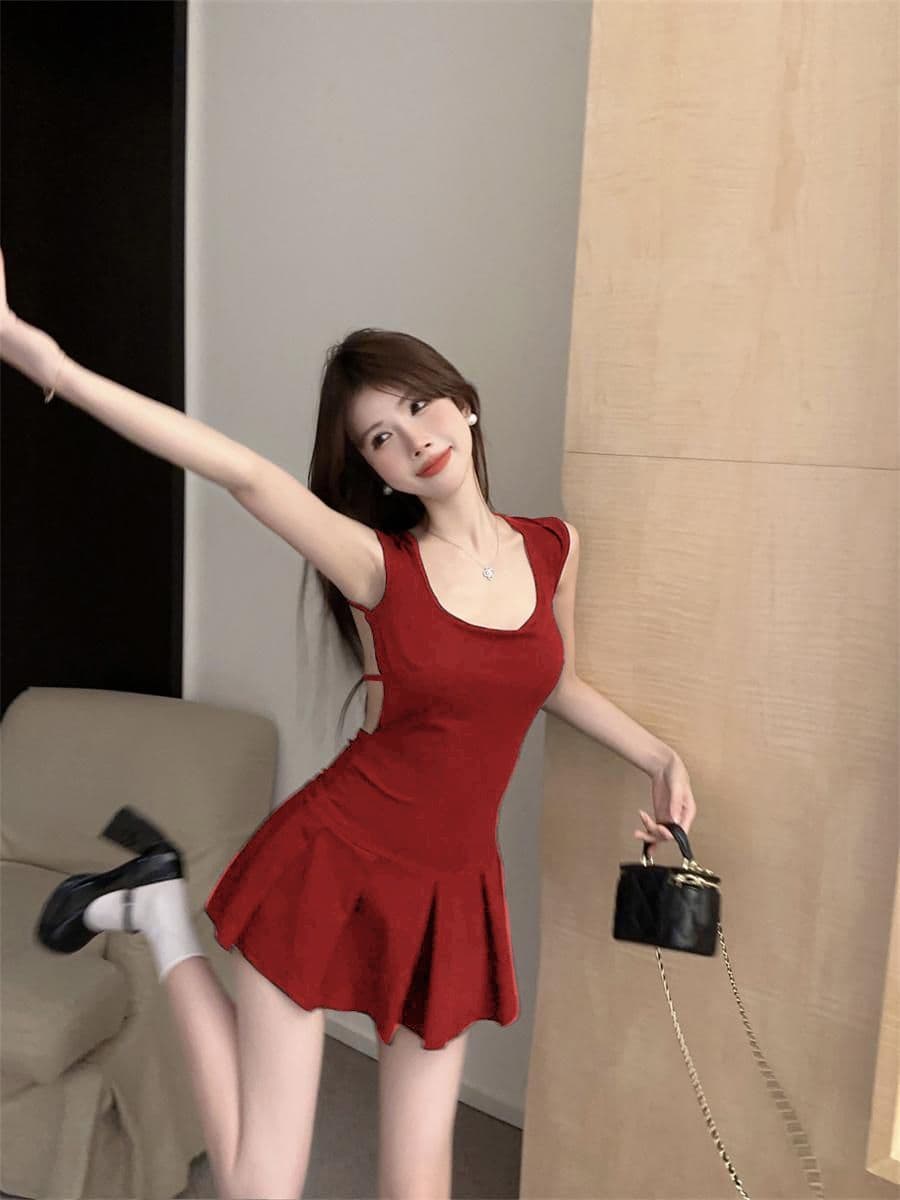 백리스 스트랩 순수한 욕망 품격 슬립 여성 드레스 여름 새로운 몸매 가꾸기 슬림해 보이는 작은 대중 디자인 센스 A라인 스커트 상세 이미지 9