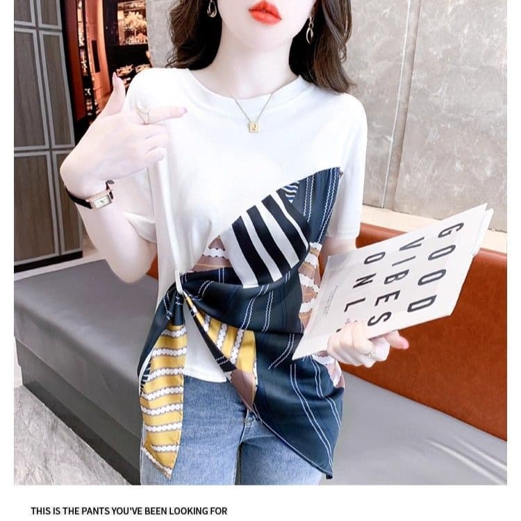 핫걸 바람 품격 반팔 티셔츠 여성 2026 년 새로운 여름 패션 폭발 외국 가스 디자인 센스 만나는 맨위 이미지 4