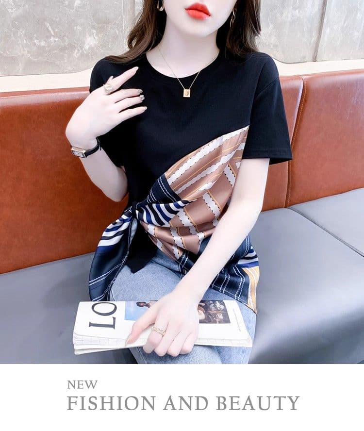 핫걸 바람 품격 반팔 티셔츠 여성 2026 년 새로운 여름 패션 폭발 외국 가스 디자인 센스 만나는 맨위 상세 이미지 6