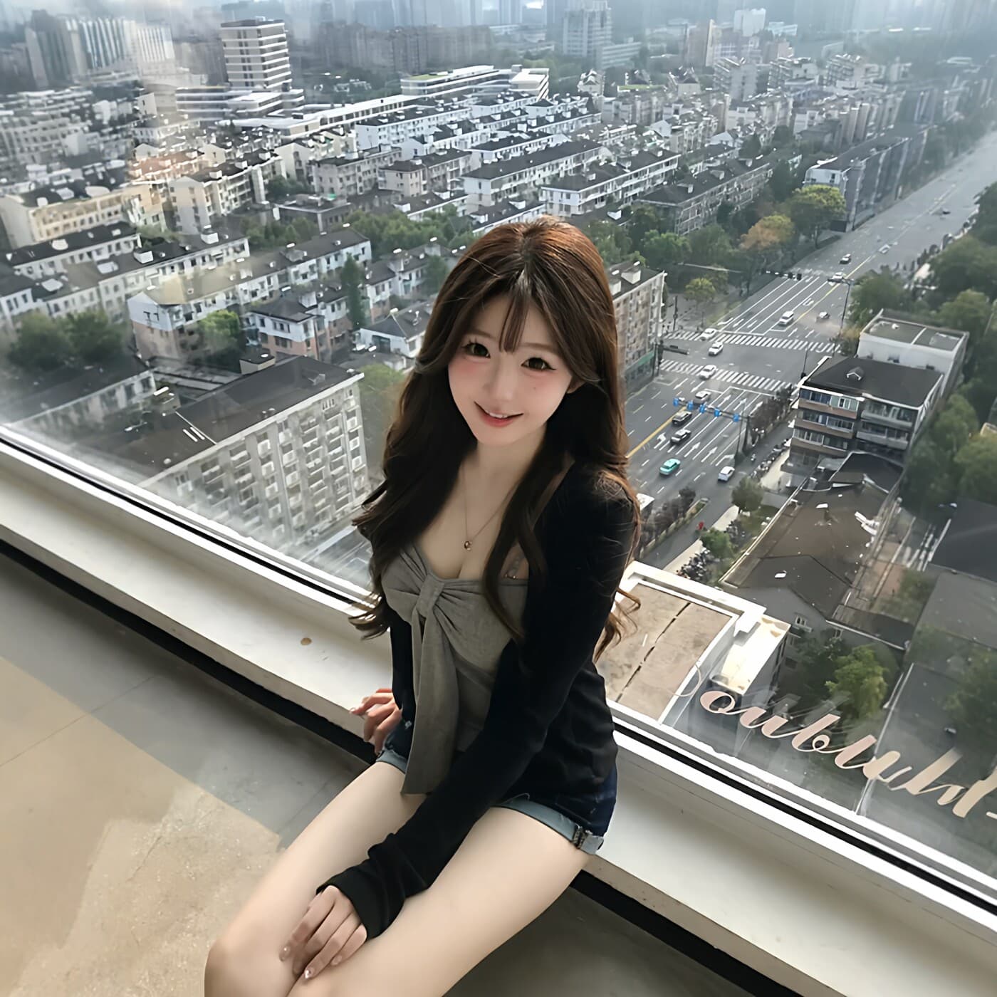 순수한 욕망 주름 비틀림 레이스업 닦아내 라. 가슴 안쪽 가져 가라. 캐미솔 여름 착용 가져 가라. 긴팔 오픈 가디건 자외선 차단 투피스 세트 이미지 4