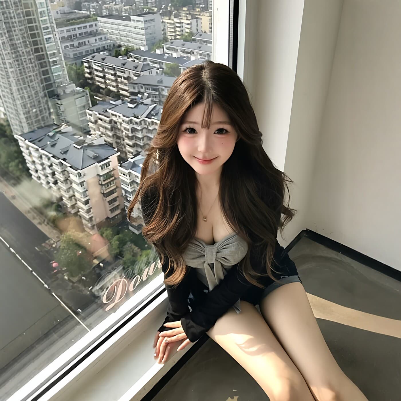 순수한 욕망 주름 비틀림 레이스업 닦아내 라. 가슴 안쪽 가져 가라. 캐미솔 여름 착용 가져 가라. 긴팔 오픈 가디건 자외선 차단 투피스 세트 이미지 3