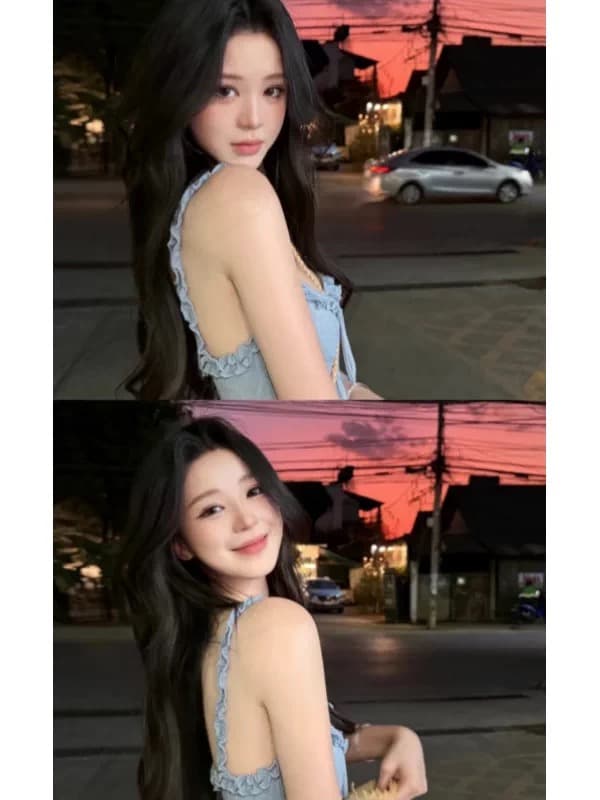 프랑스식 파란색 슬립 드레스 아이들 여름 2026 새로운 해변가 휴가 특별 아름다운 꼬집기 허리 타이트 스커트 상세 이미지 5