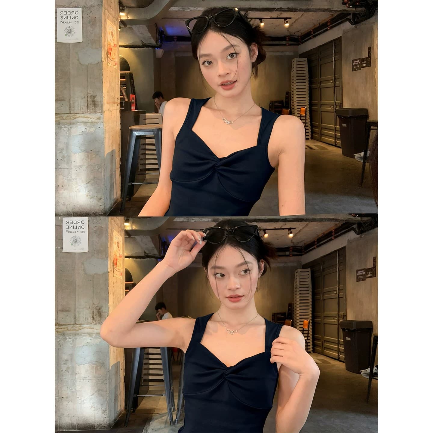 한 부서 핫걸 바람 긍정적 인 빨간색 비틀림 캐미솔 여름 몸매 가꾸기 슬림해 보이는 외출용 인사이드 가져 가라. 민소매 순수한 욕망 맨위 이미지 3