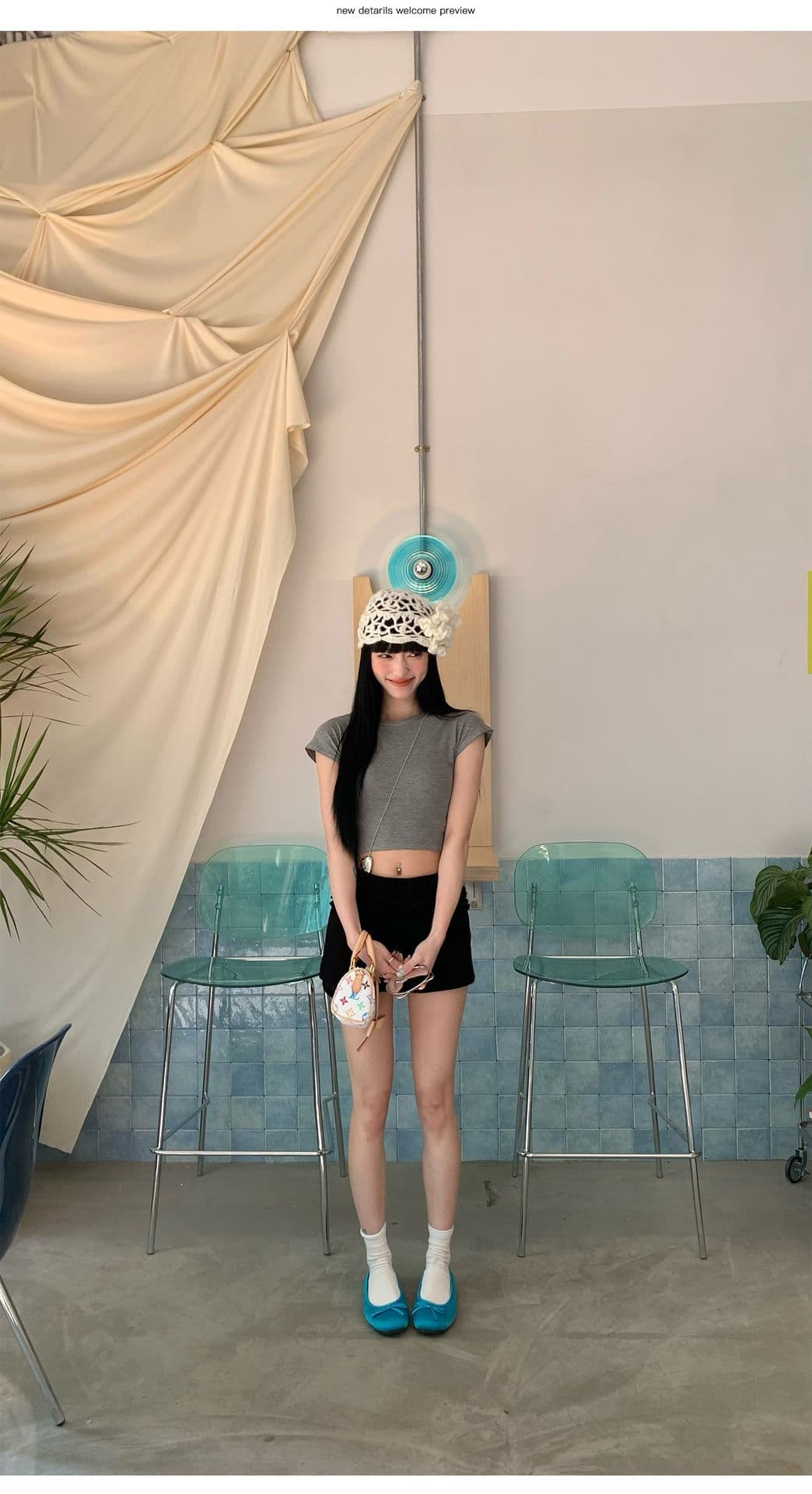 다용도 허리 수축 쇼트 스타일 타이트 핫걸 반팔 티셔츠 여성 의류 2026 여름 레트로 Chic 이슬 뼈의 맨위 ins 트렌디 상세 이미지 7