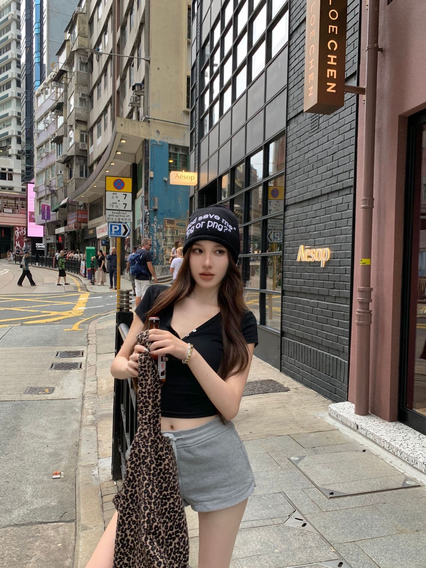 순수한 욕망 품격 V넥 단추 이슬 뼈의 반팔 티셔츠 여성 여름 핫걸 허리 수축 쇼트 스타일 맨위 상세 이미지 18