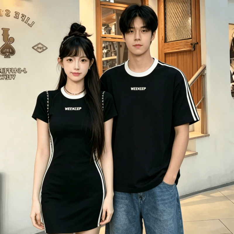40 순면 1 1 높음 폭탄 이후 패키지 칼라 자수 하나 의류 하나 치마 커플 여성 여름 점프 슈트 미니 스커트 여성