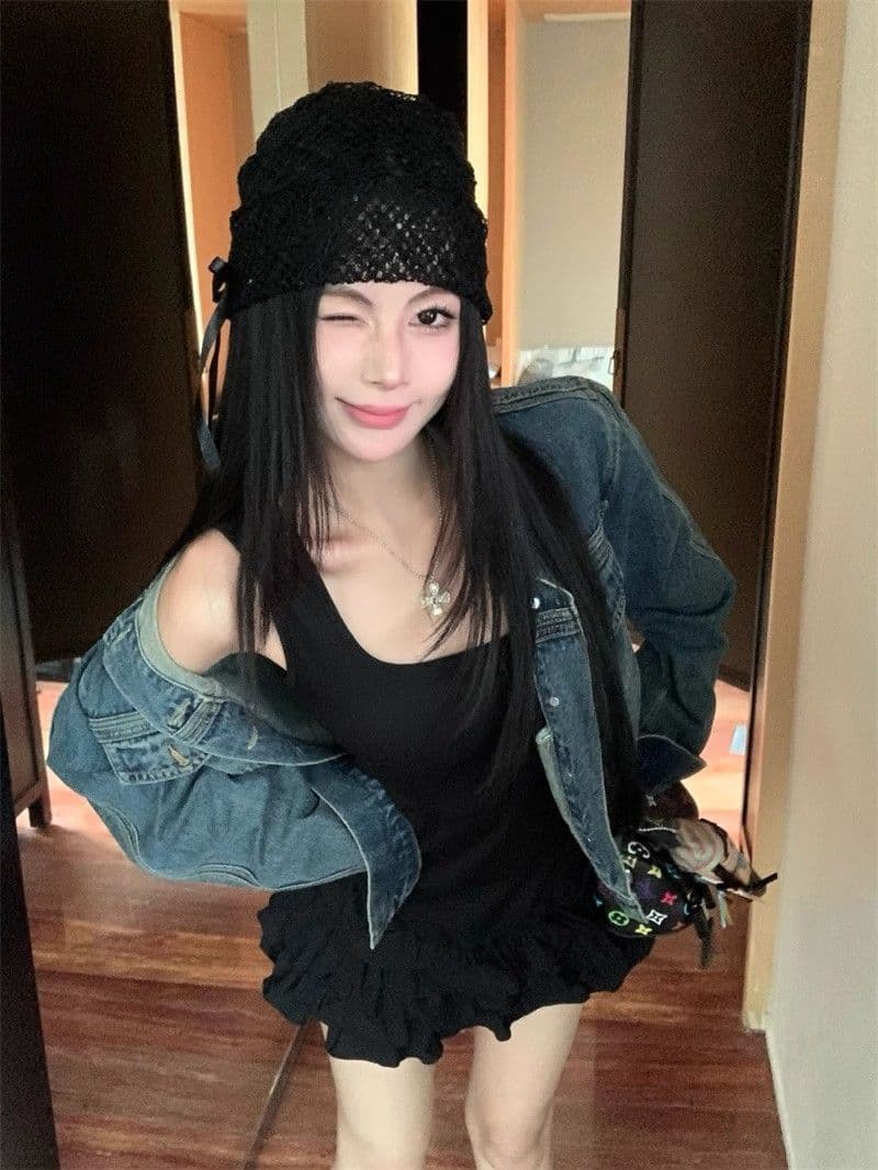 달콤함 화이트 슬립 여성 드레스 여름 몸매 가꾸기 허리 수축 프릴 케이크 치마 발레 바람 한 마디 미니 스커트 상세 이미지 15