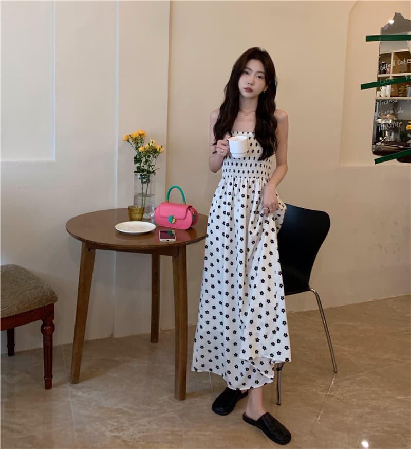 한 부서 작은 데이지 밴딩 좋은 어깨끈 슬립 롱 스커트 여름 새로운 외국 가스 부드러운 인사이드 가져 가라. 외출용 여성 드레스 상세 이미지 29