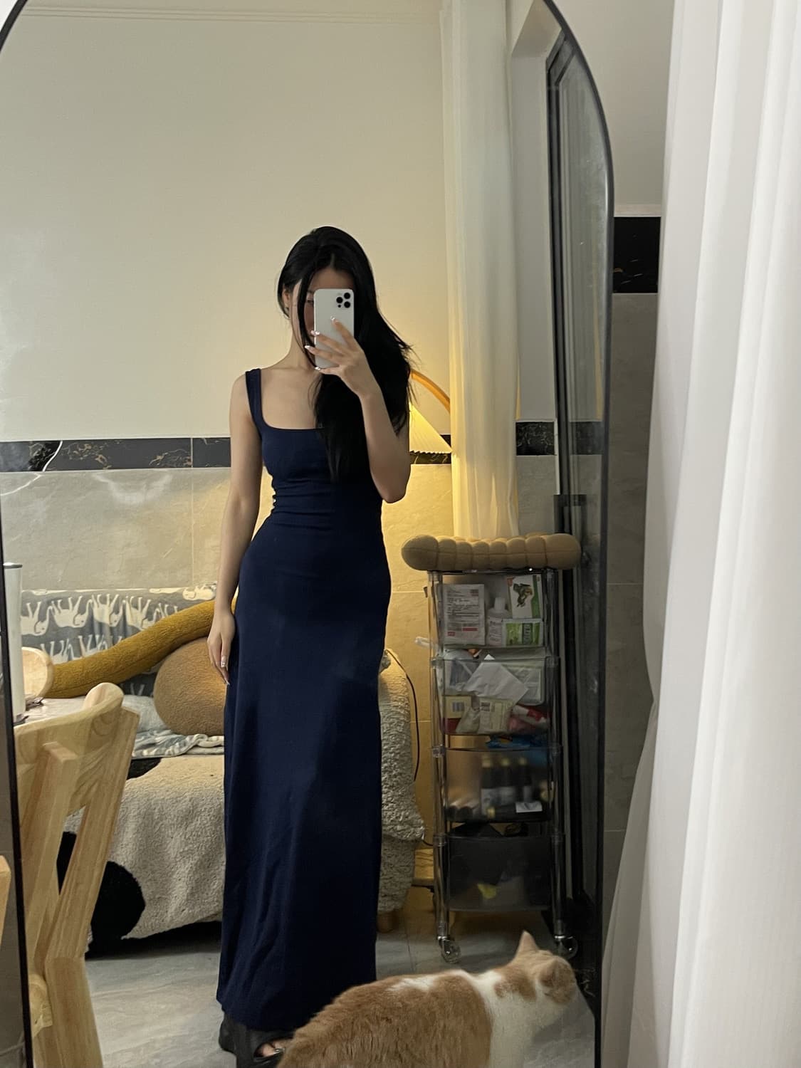 도루 가을 센스 품격 몸매 가꾸기 광장 칼라 백리스 민소매 조끼 롱 스커트 아이들 여름 새로운 프랑스식 허리 수축 슬림해 보이는 트렌디 상세 이미지 2