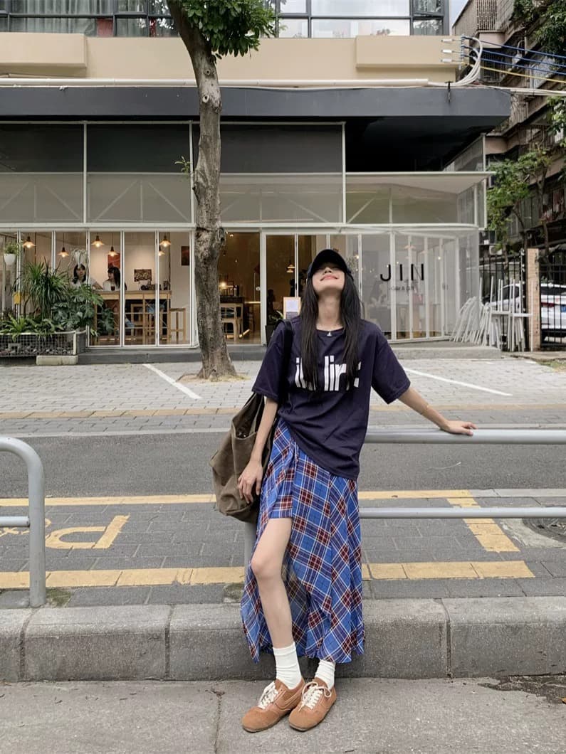 21 순면 210 그램 이후 패키지 칼라 여름 드레스 한 부서 반팔 티셔츠 여성 한국 스타일 루즈핏 빅 사이즈 프린트 상세 이미지 6